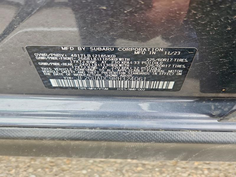 2024 Subaru Crosstrek მანქანა იყიდება აუქციონზე, vin: JF2GUADC9RH324061, აუქციონის ნომერი: 51333496