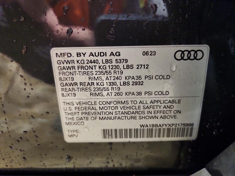 50302696 :رقم المزاد ، WA1BBAFYXP2175998 vin ، 2023 Audi Q5 مزاد بيع
