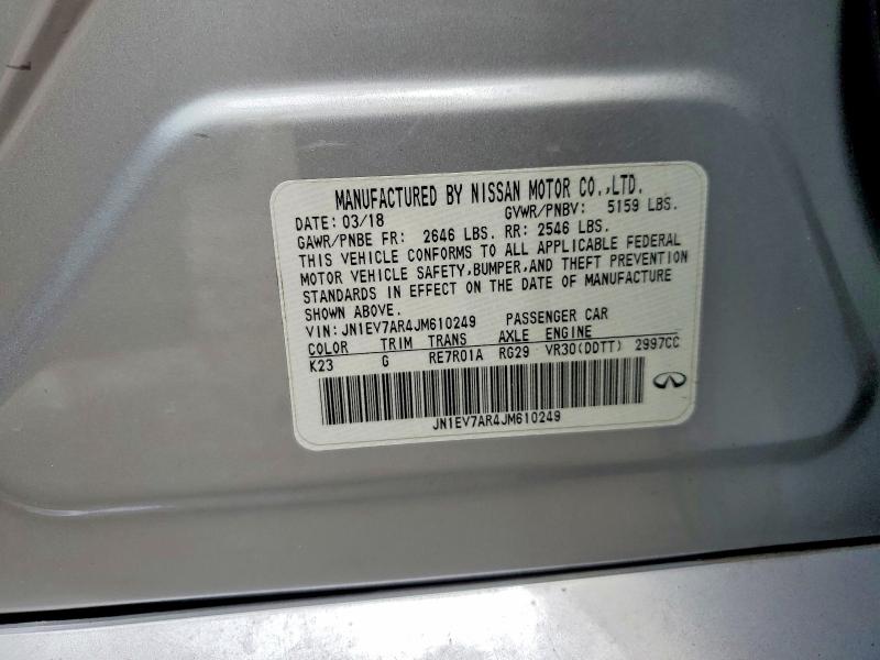 Aukcja sprzedaży 2018 Infiniti Q50, vin: JN1EV7AR4JM610249, numer aukcji: 49150586