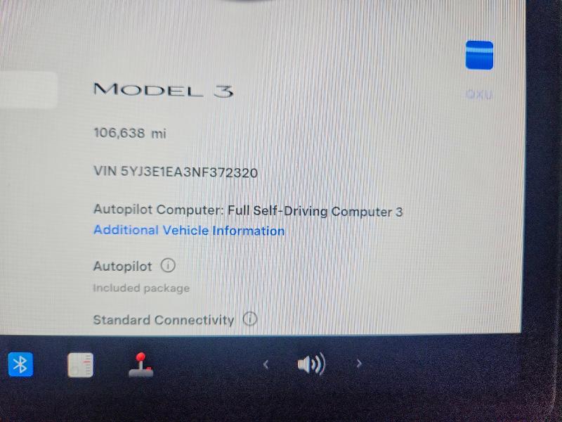 2022 Tesla Model 3 მანქანა იყიდება აუქციონზე, vin: 5YJ3E1EA3NF372320, აუქციონის ნომერი: 50014076