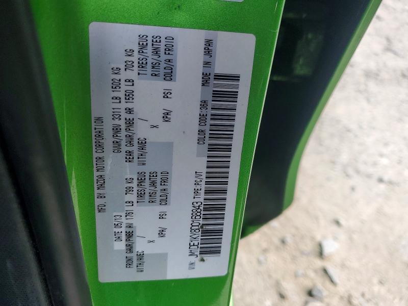 50064166 :رقم المزاد ، JM1DE1KY8D0168843 vin ، 2013 Mazda Mazda2 مزاد بيع