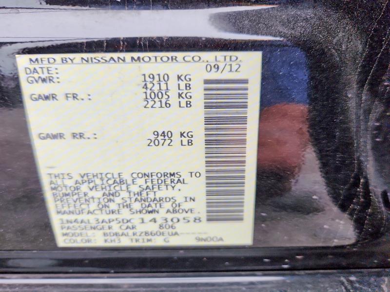 Aukcja sprzedaży 2013 Nissan Altima, vin: 1N4AL3AP5DC143058, numer aukcji: 51300196