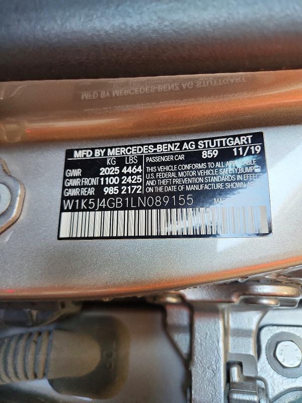 Продаж на аукціоні авто 2020 Mercedes-benz Cla, vin: W1K5J4GB1LN089155, номер лоту: 51897306