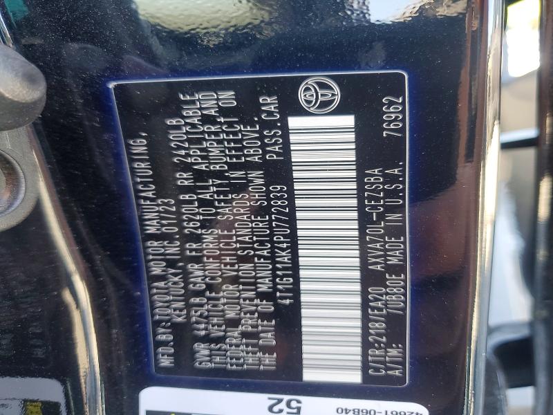 Продаж на аукціоні авто 2023 Toyota Camry, vin: 4T1G11AK4PU772839, номер лоту: 49743436