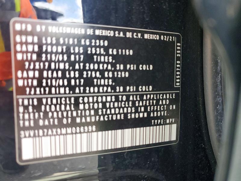 Продажа на аукционе авто 2021 Volkswagen Tiguan, vin: 3VV1B7AX9MM086996, номер лота: 48755706