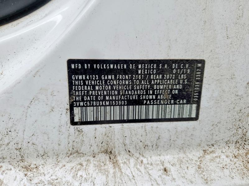 50766156 :رقم المزاد ، 3VWC57BU9KM153903 vin ، 2019 Volkswagen Jetta مزاد بيع