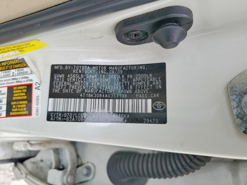 2010 Toyota Avalon მანქანა იყიდება აუქციონზე, vin: 4T1BK3DB4AU353198, აუქციონის ნომერი: 51347786