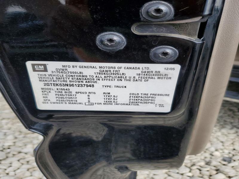 50720186 :رقم المزاد ، 2GTEK63N961237948 vin ، 2006 Gmc Sierra مزاد بيع