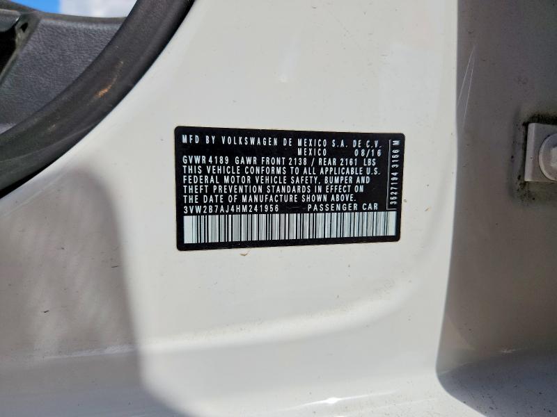 Продаж на аукціоні авто 2017 Volkswagen Jetta, vin: 3VW2B7AJ4HM241956, номер лоту: 50469176