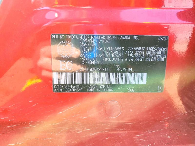 2010 Toyota Rav4 მანქანა იყიდება აუქციონზე, vin: 2T3DK4DV7AW021112, აუქციონის ნომერი: 49913776