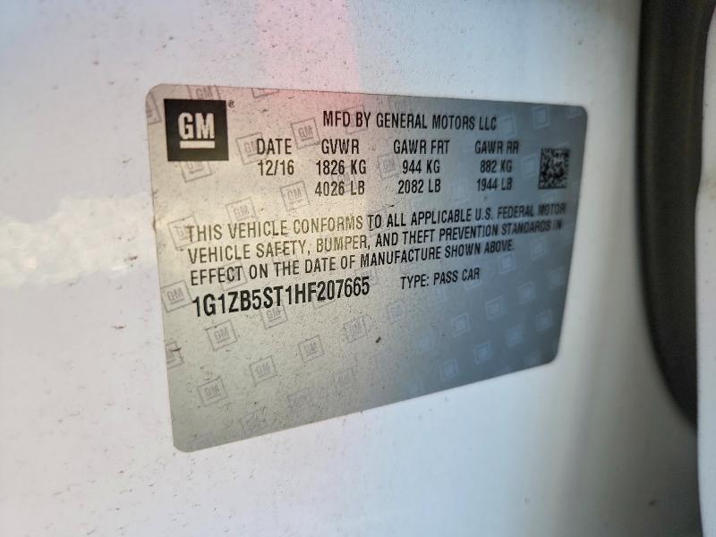 Auction sale of the 2017 Chevrolet Malibu, vin: 1G1ZB5ST1HF207665, lot number: 48608836
