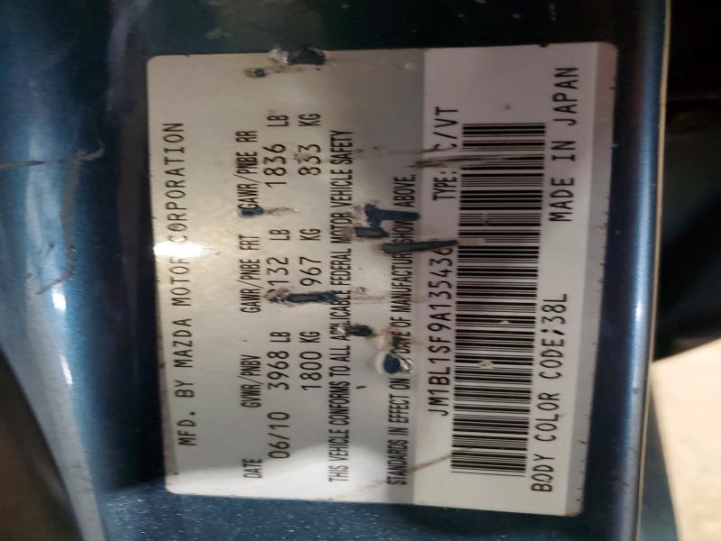Aukcja sprzedaży 2010 Mazda 3, vin: JM1BL1SF9A1354361, numer aukcji: 48459536