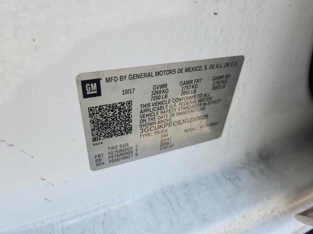 Aukcja sprzedaży 2018 Chevrolet Silverado, vin: 3GCUKPEC6JG210025, numer aukcji: 50911626
