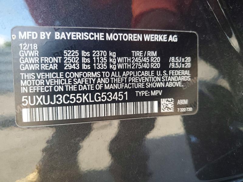2019 Bmw X4 მანქანა იყიდება აუქციონზე, vin: 5UXUJ3C55KLG53451, აუქციონის ნომერი: 50897556