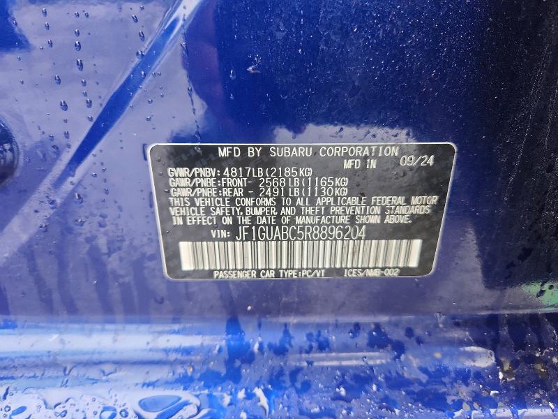 Aukcja sprzedaży 2024 Subaru Impreza, vin: JF1GUABC5R8896204, numer aukcji: 51602986