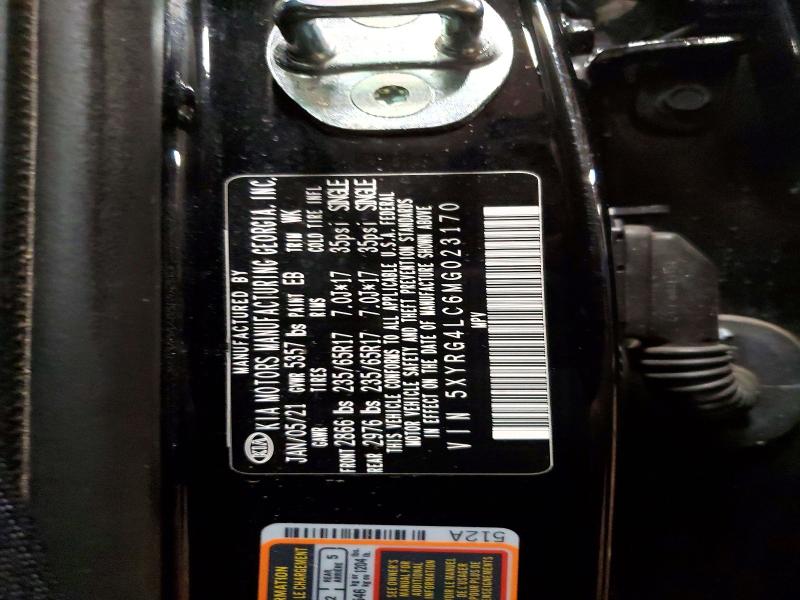 48977136 :رقم المزاد ، 5XYRG4LC6MG023170 vin ، 2021 Kia Sorento مزاد بيع