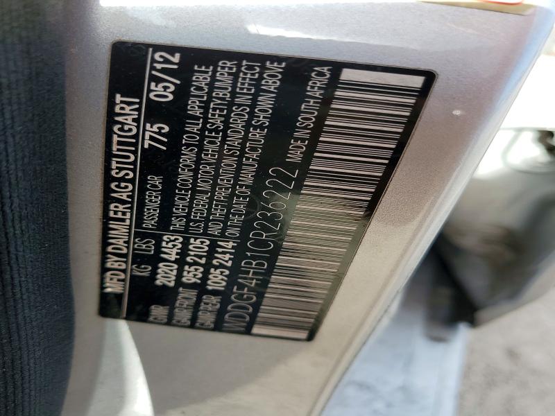 50889226 :رقم المزاد ، WDDGF4HB1CR236222 vin ، 2012 Mercedes-benz C مزاد بيع