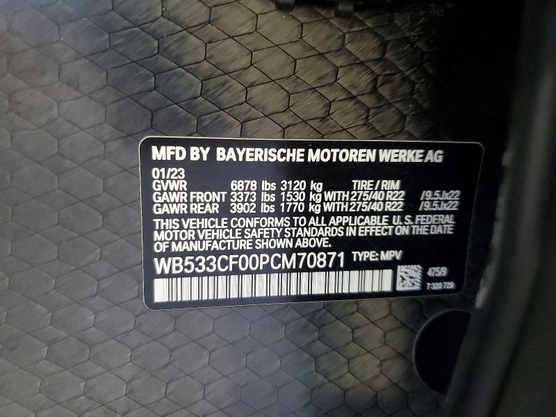 Продажа на аукционе авто 2023 Bmw Ix, vin: WB533CF00PCM70871, номер лота: 47180626