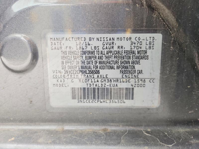Продажа на аукционе авто 2017 Nissan Versa Note, vin: 3N1CE2CP6HL356506, номер лота: 51652186