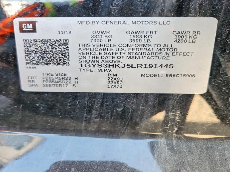 Продажа на аукционе авто 2020 Cadillac Escalade, vin: 1GYS3HKJ5LR191445, номер лота: 50854596