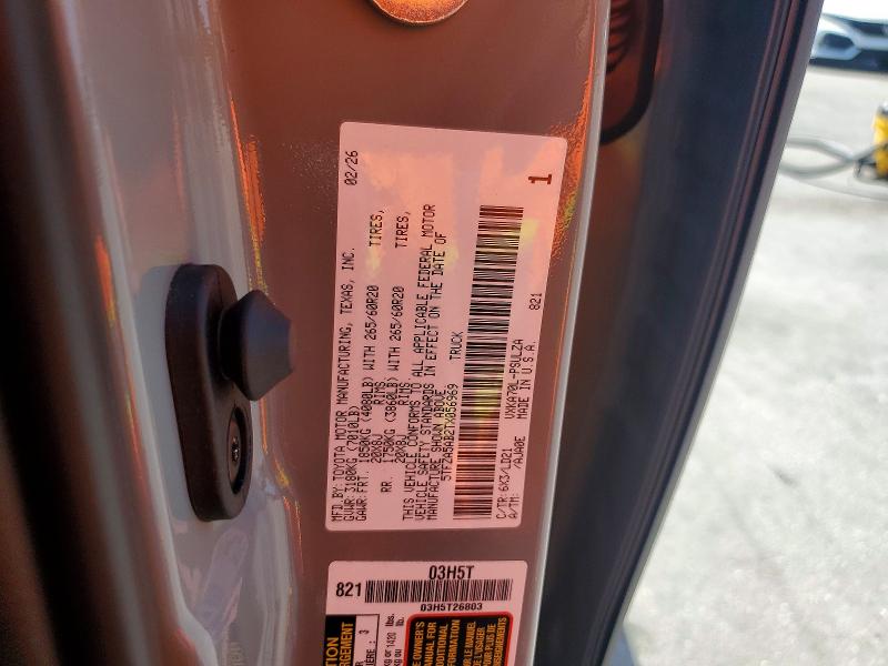 Продажа на аукционе авто 2026 Toyota Tundra, vin: 5TFZA5AB2TX056969, номер лота: 49812716