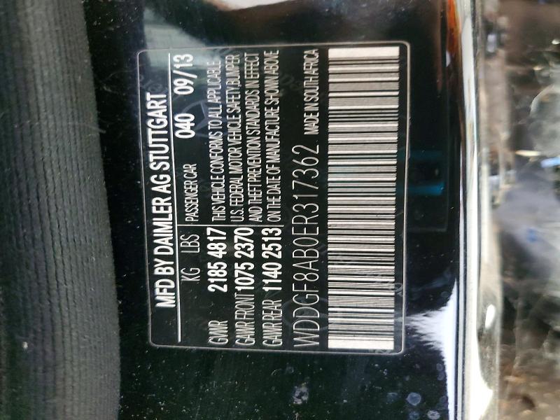 51151376 :رقم المزاد ، WDDGF8AB0ER317362 vin ، 2014 Mercedes-benz C مزاد بيع