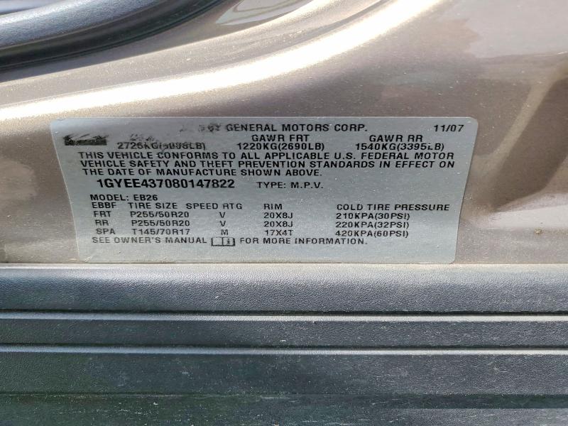 Продажа на аукционе авто 2008 Cadillac Srx, vin: 1GYEE437080147822, номер лота: 49321966