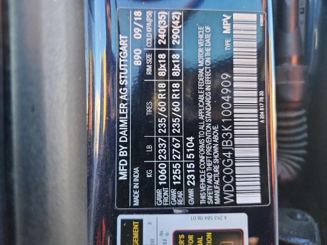 48675756 :رقم المزاد ، WDC0G4JB3K1004909 vin ، 2019 Mercedes-benz Glc مزاد بيع