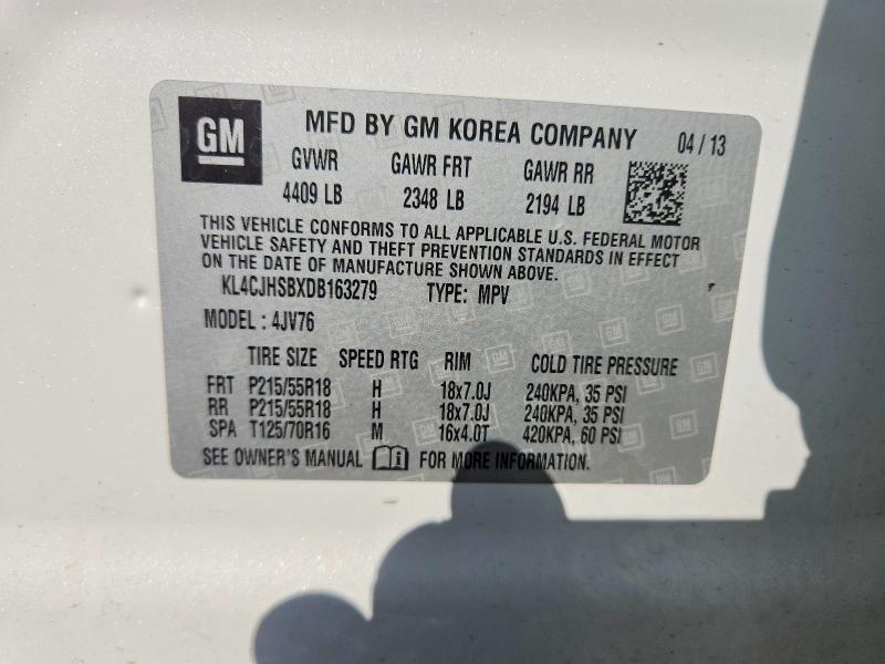 49259576 :رقم المزاد ، KL4CJHSBXDB163279 vin ، 2013 Buick Encore مزاد بيع