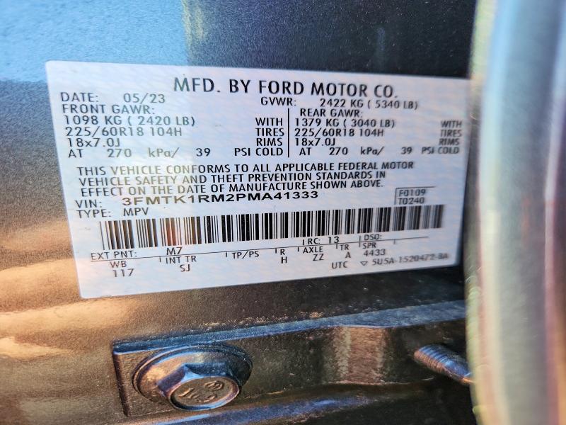 2023 Ford Mustang Mach-e მანქანა იყიდება აუქციონზე, vin: 3FMTK1RM2PMA41333, აუქციონის ნომერი: 51307406