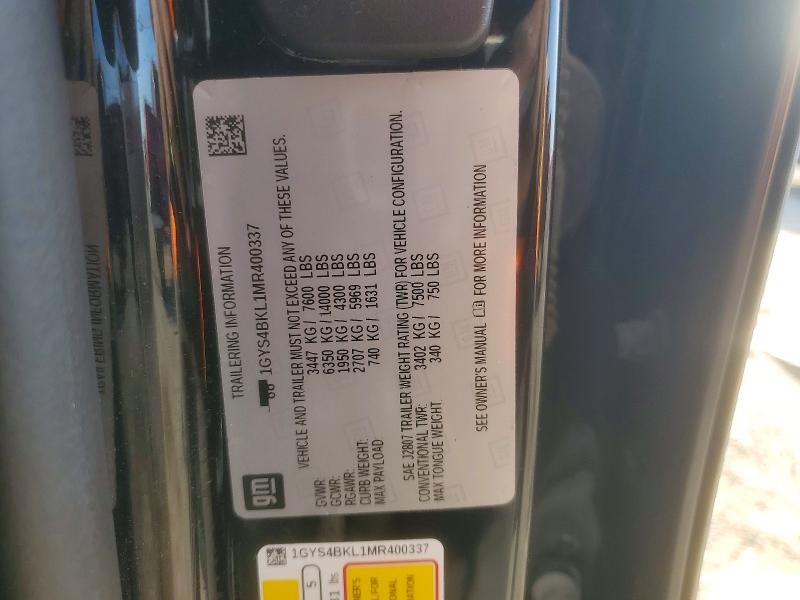 49336706 :رقم المزاد ، 1GYS4BKL1MR400337 vin ، 2021 Cadillac Escalade مزاد بيع