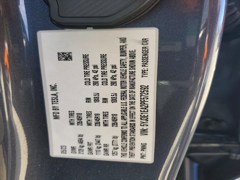 Продажа на аукционе авто 2023 Tesla Model 3, vin: 5YJ3E1EA2PF572592, номер лота: 50860806