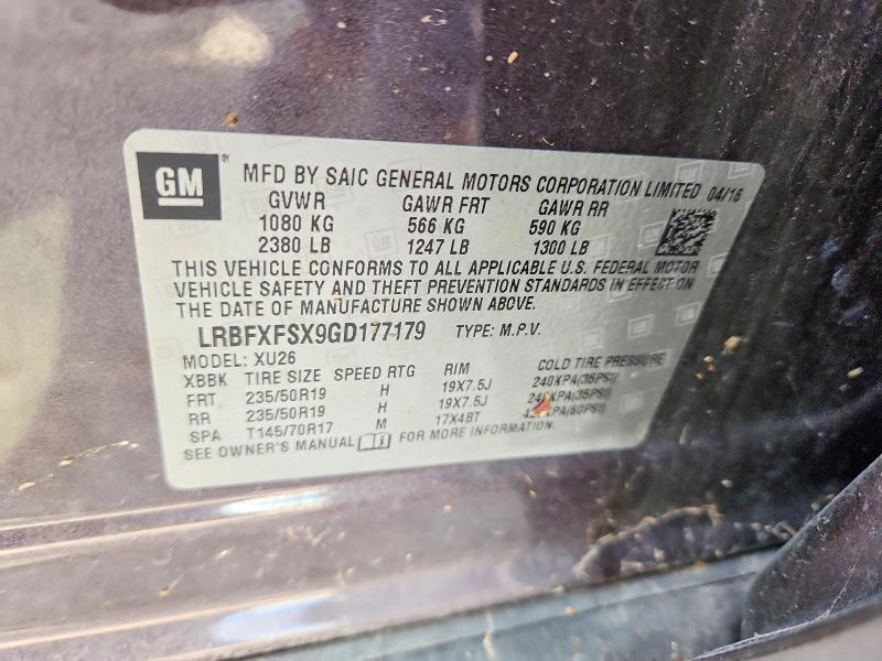 Продаж на аукціоні авто 2016 Buick Envision, vin: LRBFXFSX9GD177179, номер лоту: 50225356