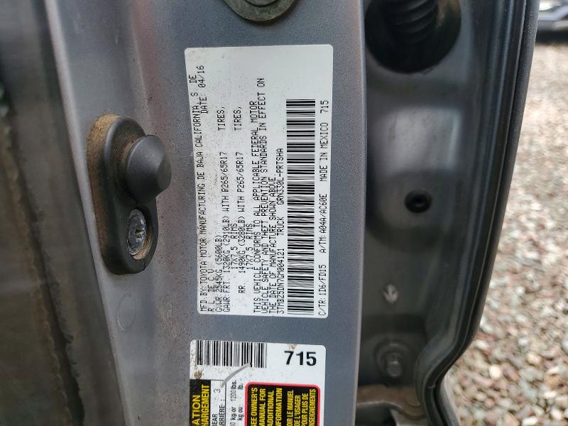 Продажа на аукционе авто 2016 Toyota Tacoma, vin: 3TMBZ5DN7GM004121, номер лота: 51639896