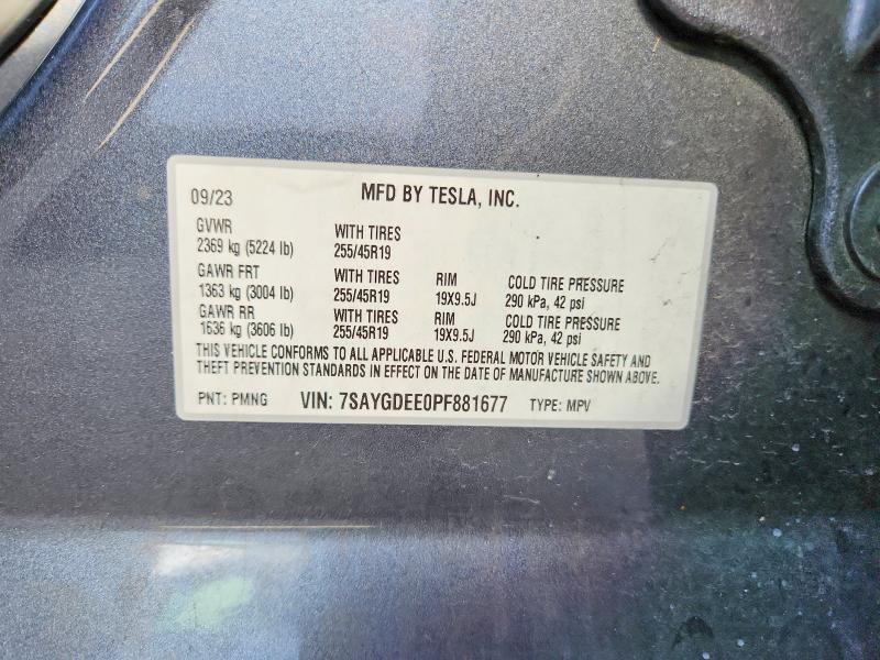 49328606 :رقم المزاد ، 7SAYGDEE0PF881677 vin ، 2023 Tesla Model Y مزاد بيع