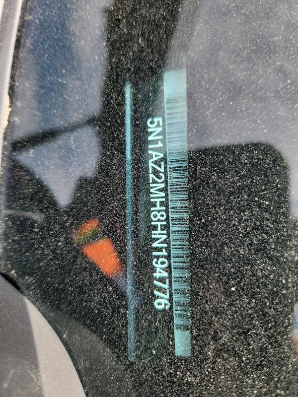 50693876 :رقم المزاد ، 5N1AZ2MH8HN194776 vin ، 2017 Nissan Murano مزاد بيع