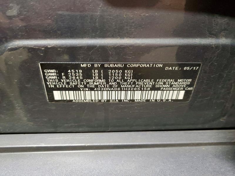 Продажа на аукционе авто 2017 Subaru Legacy, vin: 4S3BNAS61H3065158, номер лота: 50735716