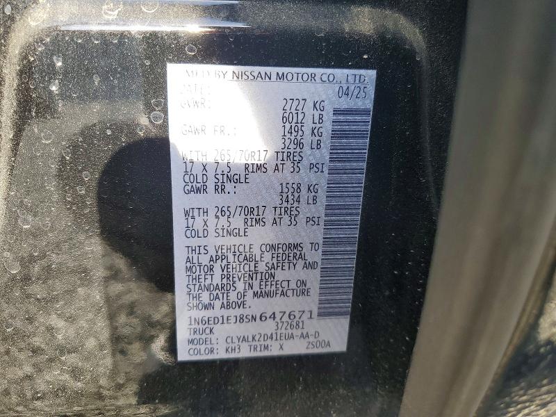 Продаж на аукціоні авто 2025 Nissan Frontier, vin: 1N6ED1EJ8SN647671, номер лоту: 49983376