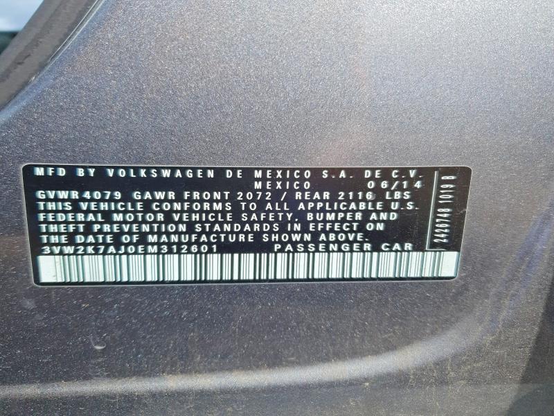Aukcja sprzedaży 2014 Volkswagen Jetta, vin: 3VW2K7AJ0EM312601, numer aukcji: 50138086