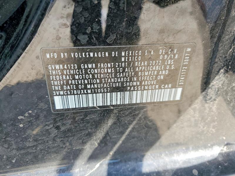 Продаж на аукціоні авто 2019 Volkswagen Jetta, vin: 3VWC57BUXKM110557, номер лоту: 49127136