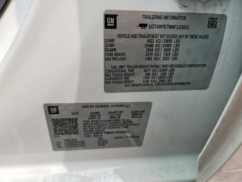 Продажа на аукционе авто 2021 Gmc Sierra, vin: 1GT49PE79MF123921, номер лота: 49400806