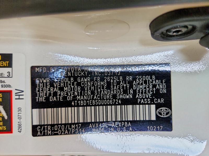 Aukcja sprzedaży 2013 Toyota Avalon Hybrid, vin: 4T1BD1EB5DU006724, numer aukcji: 49374466
