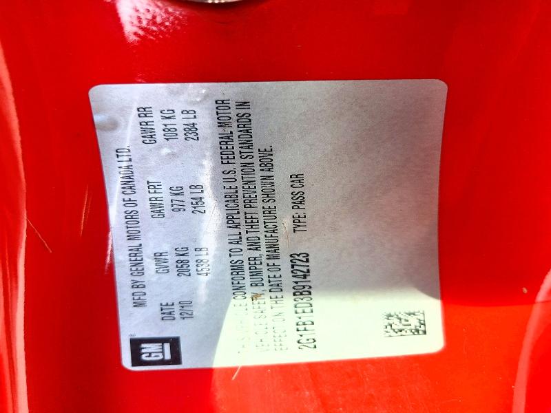 Продажа на аукционе авто 2011 Chevrolet Camaro, vin: 2G1FB1ED3B9142723, номер лота: 51947676