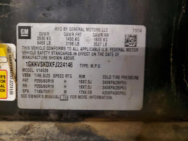Aukcja sprzedaży 2015 Gmc Acadia, vin: 1GKKVSKDXFJ224146, numer aukcji: 49406016