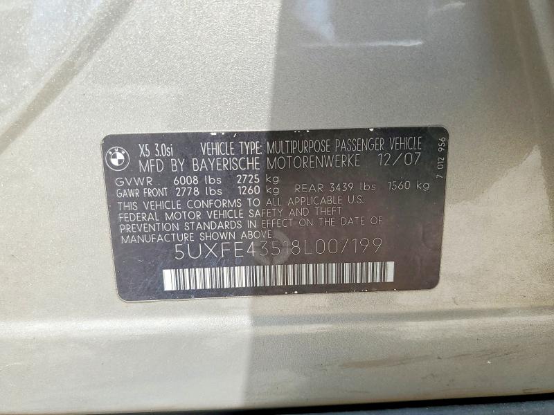 Продажа на аукционе авто 2008 Bmw X5, vin: 5UXFE43518L007199, номер лота: 48418156