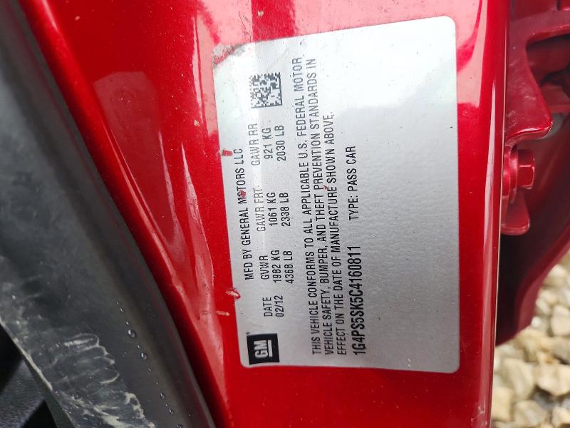 49340566 :رقم المزاد ، 1G4PS5SK5C4160811 vin ، 2012 Buick Verano مزاد بيع