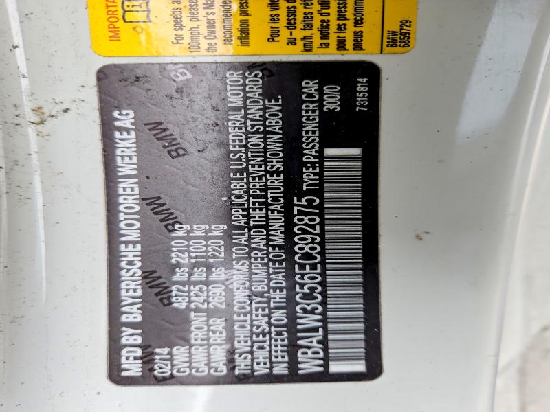 Продаж на аукціоні авто 2014 Bmw 640, vin: WBALW3C56EC892875, номер лоту: 48070136