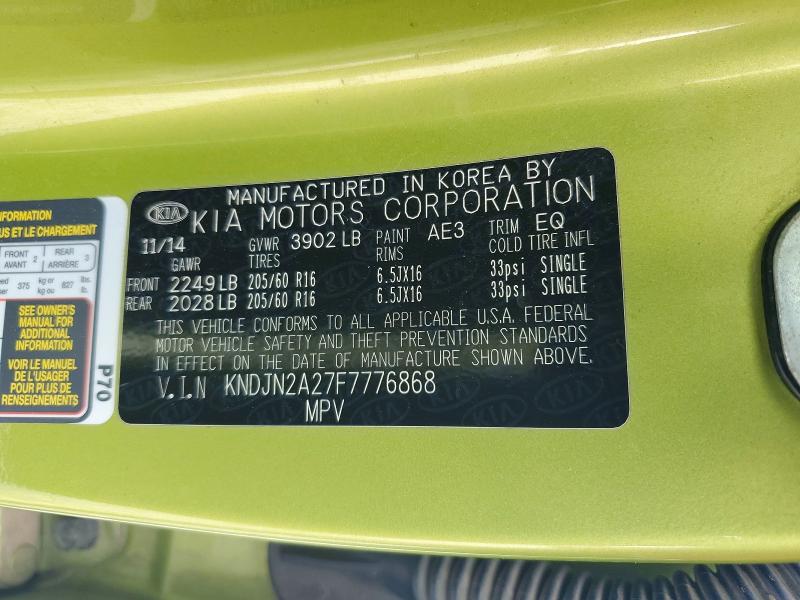 Aukcja sprzedaży 2015 Kia Soul, vin: KNDJN2A27F7776868, numer aukcji: 49663776