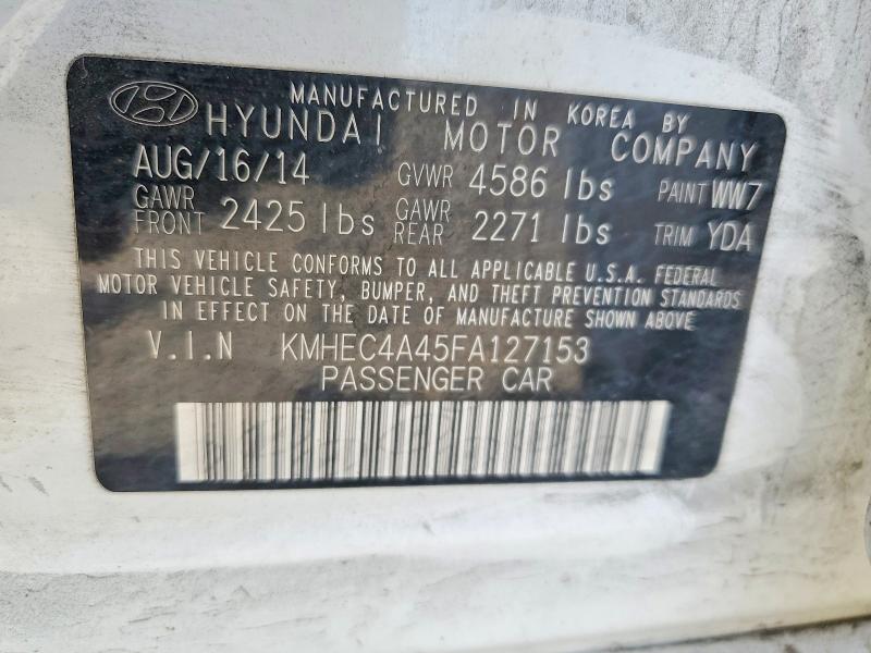 51044036 :رقم المزاد ، KMHEC4A45FA127153 vin ، 2015 Hyundai Sonata Hybrid مزاد بيع