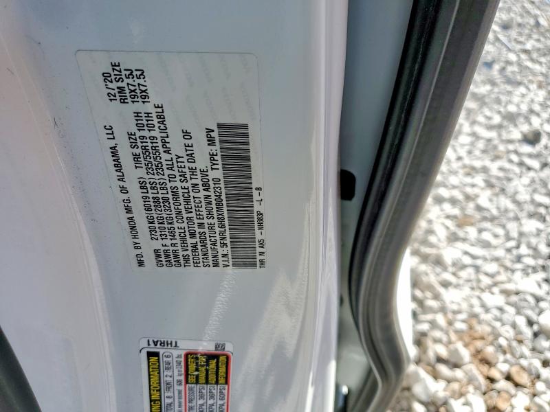 Aukcja sprzedaży 2021 Honda Odyssey, vin: 5FNRL6H8XMB042310, numer aukcji: 48844926